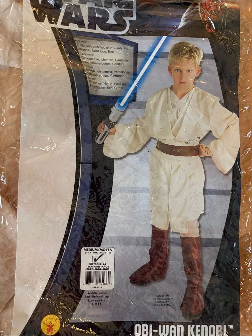RUBIES official Star Wars Obi-Wan Kenobi Outfit in Cream and Brown! M Rare